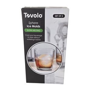 TOVOLO SPHERE 2.5" SEAMLESS  ICE MOLDS SLOW MELTING (2-PACK) - OPEN-BOX